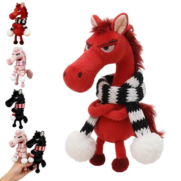 Year of The Horse Lucky Mascot, New Year Good Luck Gift 2026, Lucky Horse Guardians, Small Charm Symbolizing Strength, Courage, Balance, and Moving Forward, Cute Design Emotional Support(Red)