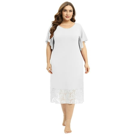 

Nightdress Sleepwear for Women - Women s Lace Nightdress Short Sleeve Victorian Nightgown Sleepwear Pajama Plus Size XL-4XL