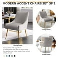 thumbnail image 4 of SEYNAR Modern Glam Boucle Pleated Velvet Dining Chair or Vanity Chair Set of 4 with Rear Handle, 4 of 12