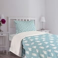 thumbnail image 5 of Ambesonne Cartoon Quilted Bedspread Set 2 Pcs, Cartoon Polar Bears Art, Twin Size, Pale Blue White, 5 of 6