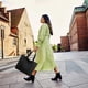 thumbnail image 4 of Bolso grande para mujeres | Bolso de hombro de nylon con hebilla de estera | Ligero, negro/azul oscuro/café | 13,77"x5,51"x13,38" | Gimnasio, trabajo, viajes, 4 of 9