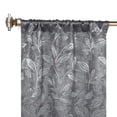 thumbnail image 2 of Superior Blackout Leaves Curtains Set of 2, Light Filtering Rod Pocket Curtain Panel Set, Nickel Black, 26"W x 63"L, 2 of 8