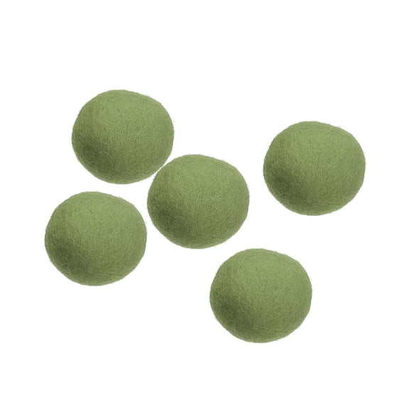 Wool Felt Balls Beads Woolen Fabric 3cm 30mm Dark Green for Home Crafts 5Pcs