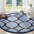 thumbnail image 2 of SAFAVIEH Bella Kaitlyn Geometric Circles Wool Runner Rug, Navy/Blue, 2'3" x 7', 2 of 9