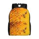 thumbnail image 1 of Disketp Bees on Hive Honeycomb Mochila Unisex de Apertura Lateral Completa, Mochila para Laptop para Escuela, Trabajo y Viajes, 1 of 8