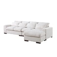 thumbnail image 3 of 123.24'' Fabric Square Arm Modular Reversible Sectional Sofa & Ottoman-Beige, 3 of 9