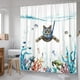 thumbnail image 1 of Cortina de Ducha 180 x 180 cm Buceo Gato Océano Estampado Cortina de baño Impermeable Lavable Anti Secado rápido Tejido de poliéster Accesorio de baño con 12 Ganchos Rojo Verde MX-0134050FYD, 1 of 4