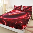 thumbnail image 3 of jejeloiu Ball Sport Theme Twin Sheet Sets,Rugby Game Gaming Bedding For Men Women 3pcs, 3 of 7