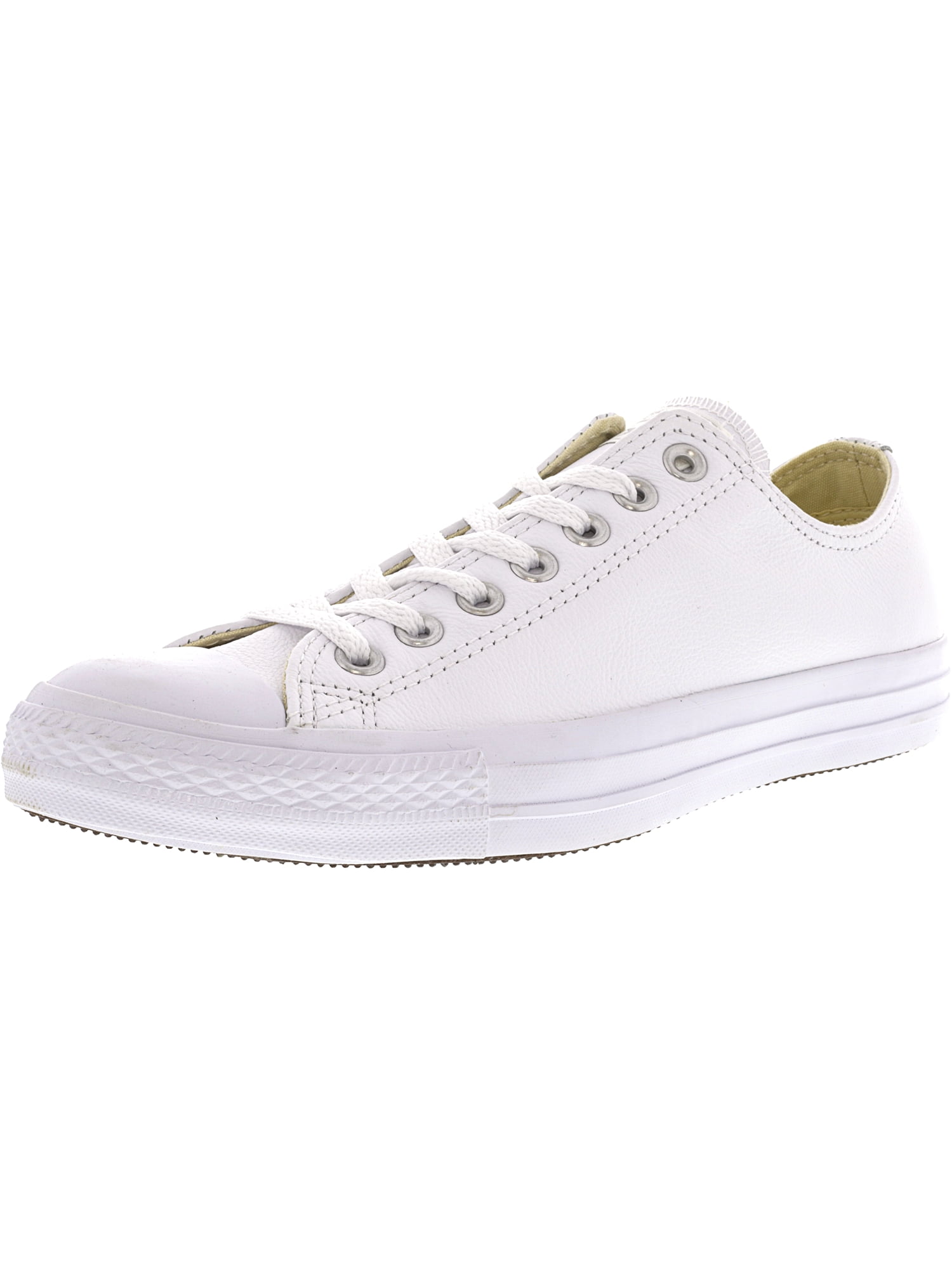 Jeg har en engelskundervisning anden pustes op Converse Chuck Taylor All Star Lea Ox White Monochrome Ankle-High Leather  Fashion Sneaker - 10.5M / 8.5M - Walmart.com