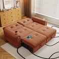 thumbnail image 6 of 77" Queen Size Sofa Bed, Loveseat Sleeper Sofa with Pull Out Bed and USB, 2 Seater Convertible Small Couch for Living Room Bedroom Apartment (Brown, Chenille), 6 of 7