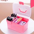 thumbnail image 2 of PENGXIANG Art Craft 2 Layer Storage Case Box Makeup Plastic Portable Collection New Blue S  27*17*17cm, 2 of 7
