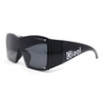 thumbnail image 3 of Showy Oversized Shield Super Thick Arm Rectangle Euro Style Sunglasses All Black, 3 of 4