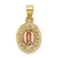 thumbnail image 3 of 14k Two-tone w/White Rhodium D/C Oval CZ Lady of Guadalupe Pendant in 14k Yellow and White Gold, 3 of 3