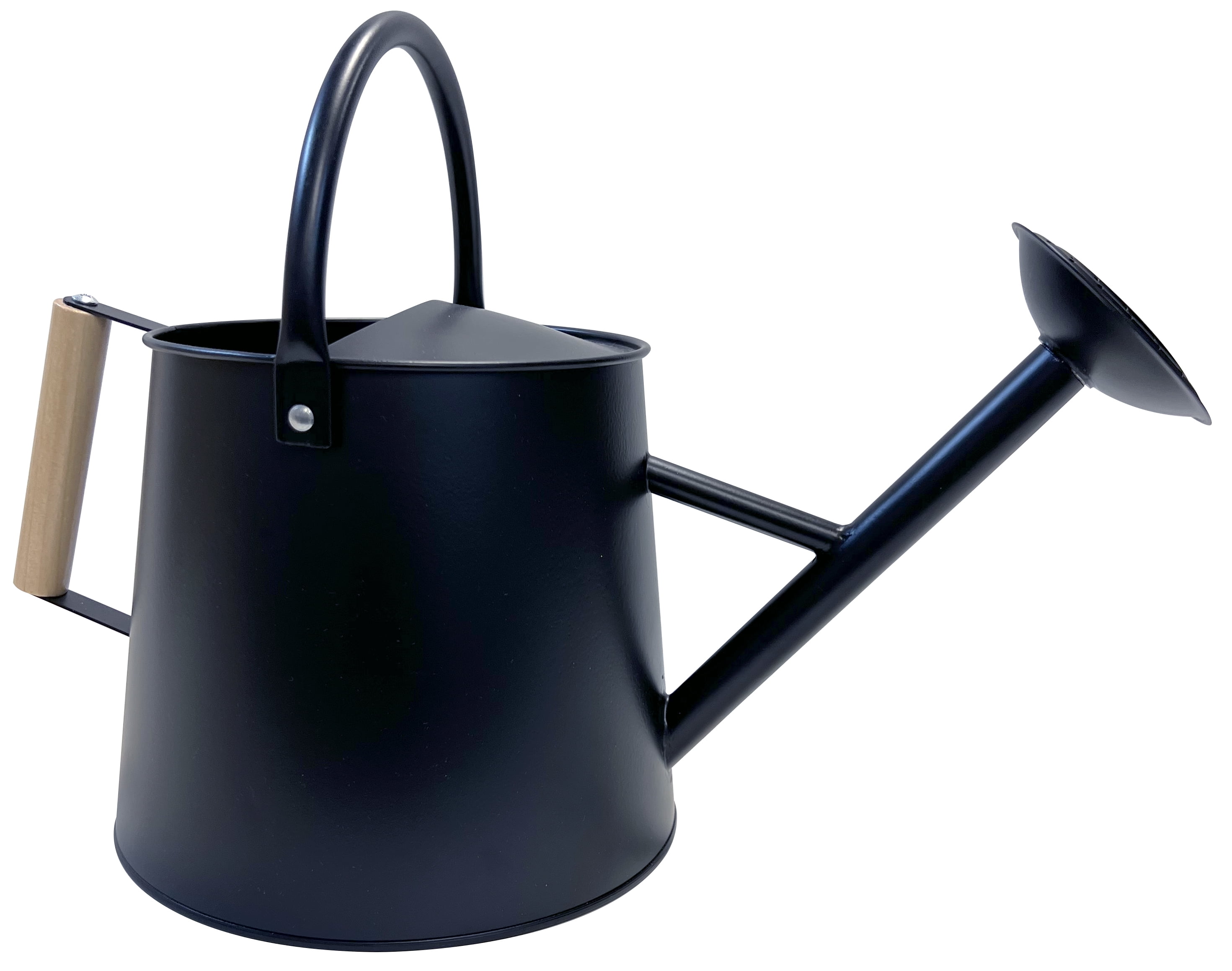 Better Homes & Gardens 1.5 Gallon Black Metal Watering Can with Wood Handle