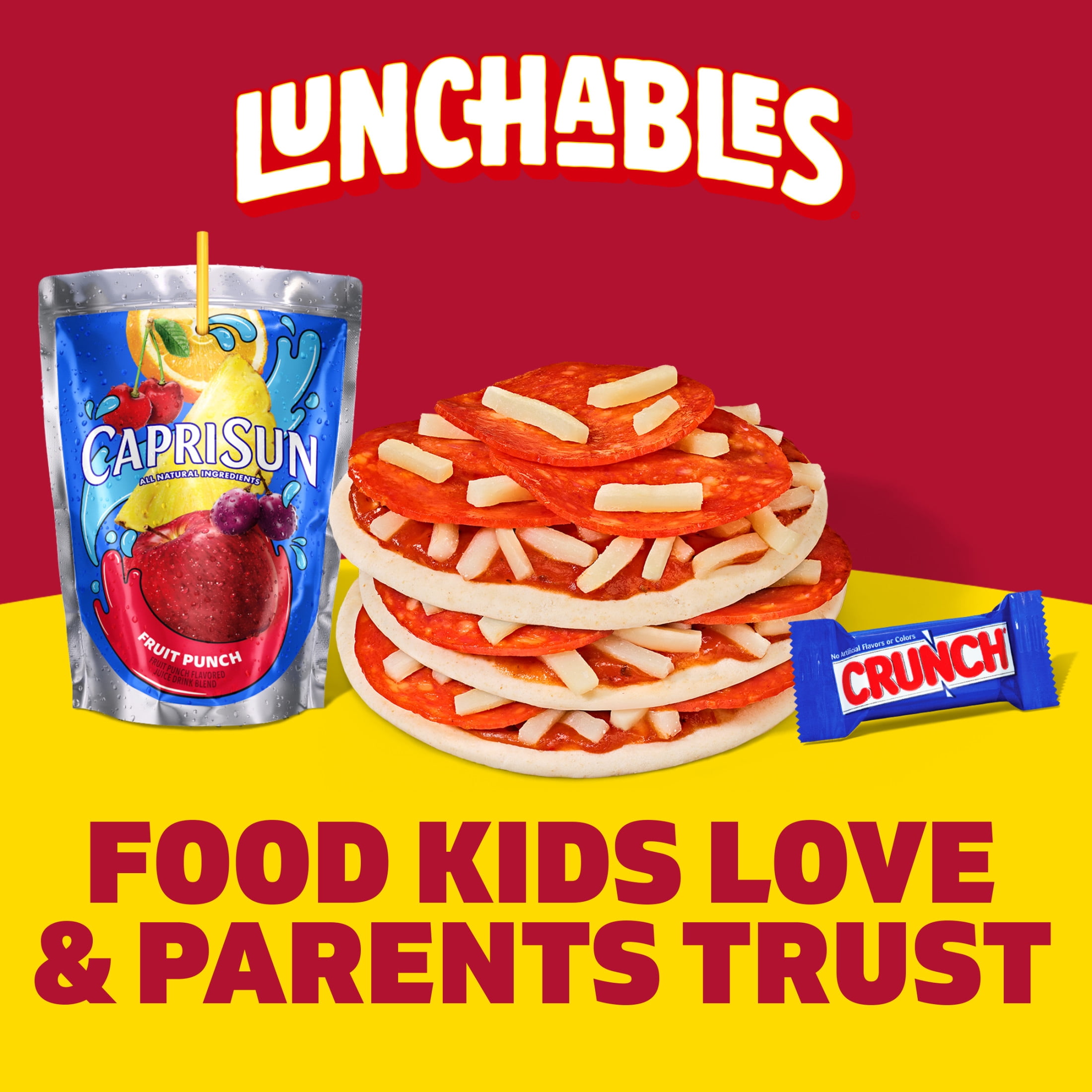 Lunchables Pepperoni Pizza with Capri Sun Fruit Punch and Crunch Bar Fun Pack, 4.7 oz & 6 fl oz Package