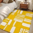 thumbnail image 4 of 3'x5' Area Rugs, Yellow White Abstract Indoor Outdoor Area Rug for Living Room Bedroom, Modern Abstract Art Washable Bathroom Rugs Kitchen Floor Carpet Mats Home Decor Aesthetic, 4 of 8