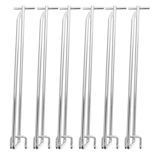 6pcs Pegboard Hook Soporte de pared Mostrar ganchos Supermercado Pegboard Organizer