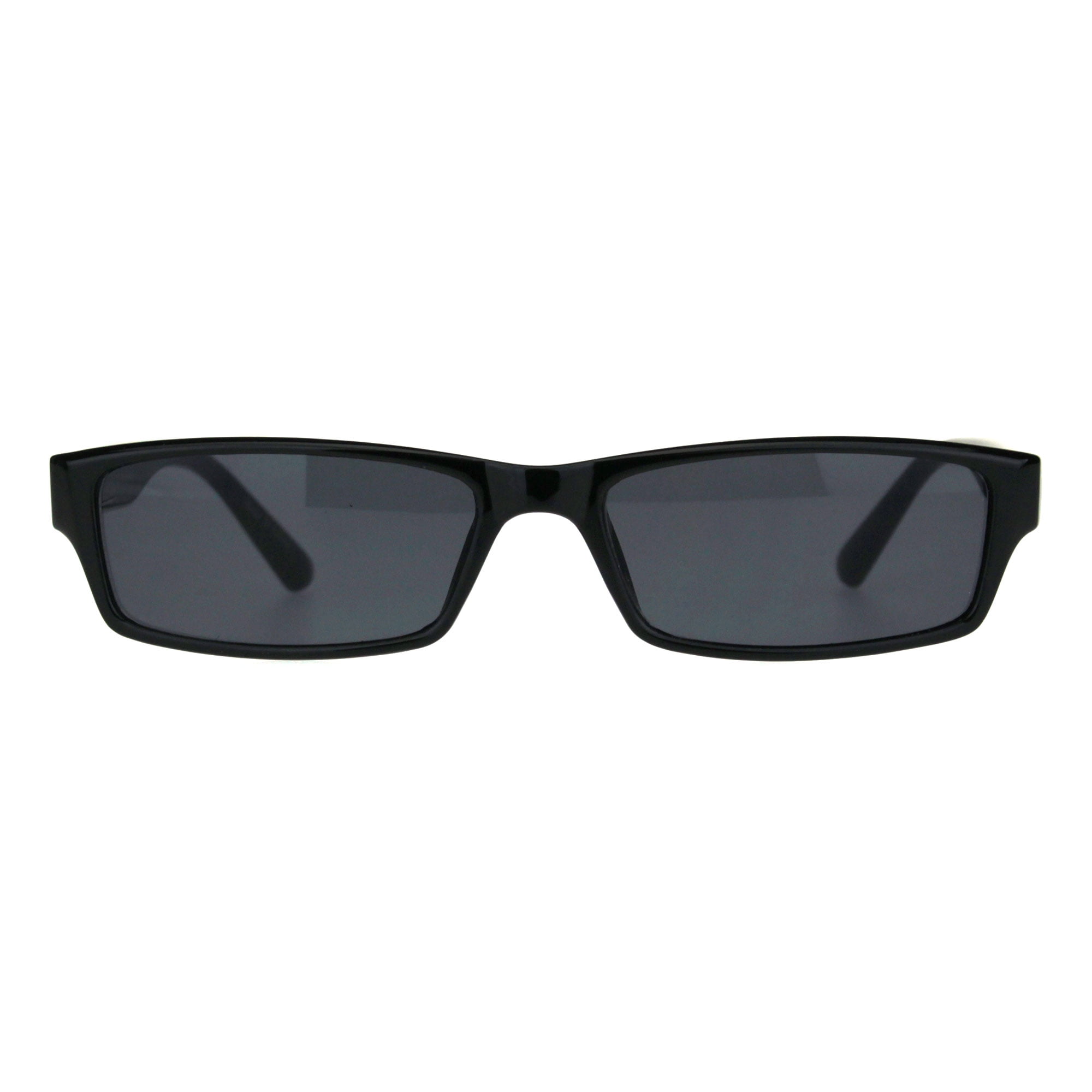 Mens 90s Classic Narrow Rectangular Black Plastic Rim Dad Sunglasses ...