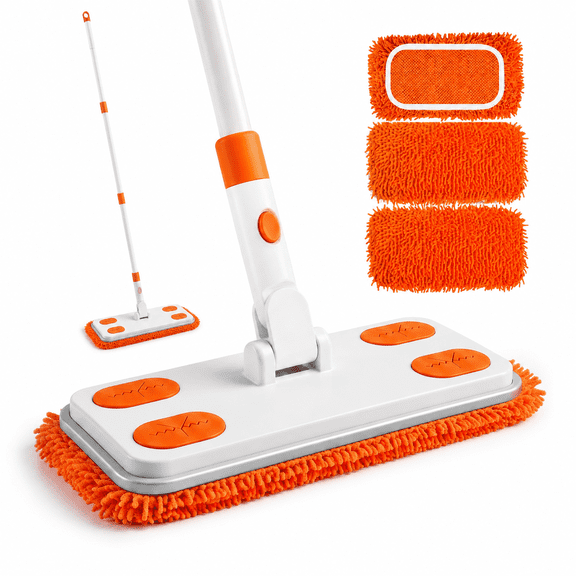 Sweeper Mop System With 3 Reusablefiber Pads