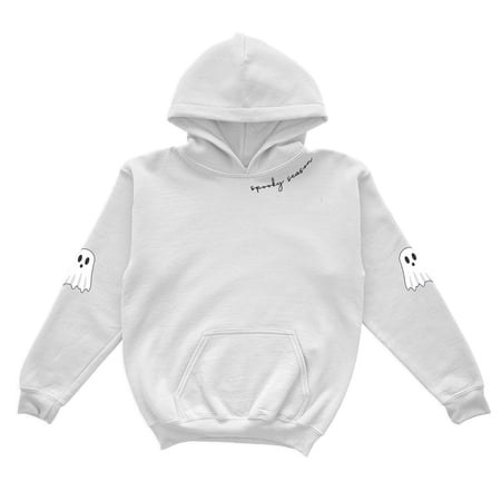 Confree Girls Pullover Tops Hallowmas Print Long Sleeve Hooded Sweatshirt Spring Autumn Dailywear Breathable Casual Girl S Hoodies Sweatshirts Size 11-12 Years White