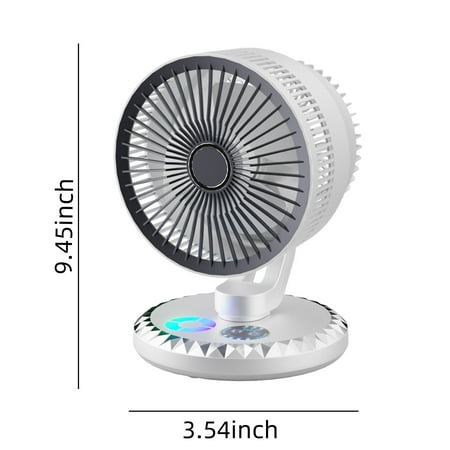 

Small Desktop Fan 3-speed Strong Airflow Quiet Small Desktop Fan Can Be Timed Changeable Seven-color Light for Home Office and Bedroom Interior