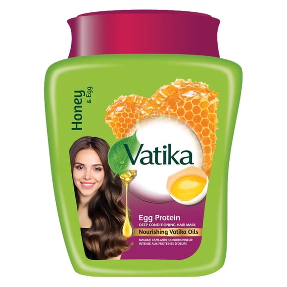 Vatika Naturals Mascarilla capilar con aceite caliente - Proteína de huevo y tratamiento multivitamínico para cabello seco dañado, nutritivo y fortalecedor, acondicionamiento profundo para cabello sua