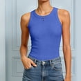 thumbnail image 5 of NIEWTR Womens Tank Tops High Neck Sleeveless Ribbed Tank Casual Basic Thick Strap Slim Fitted Racerback Shirts Womens Tank Summer Tank (XL,A148-Blue), 5 of 7