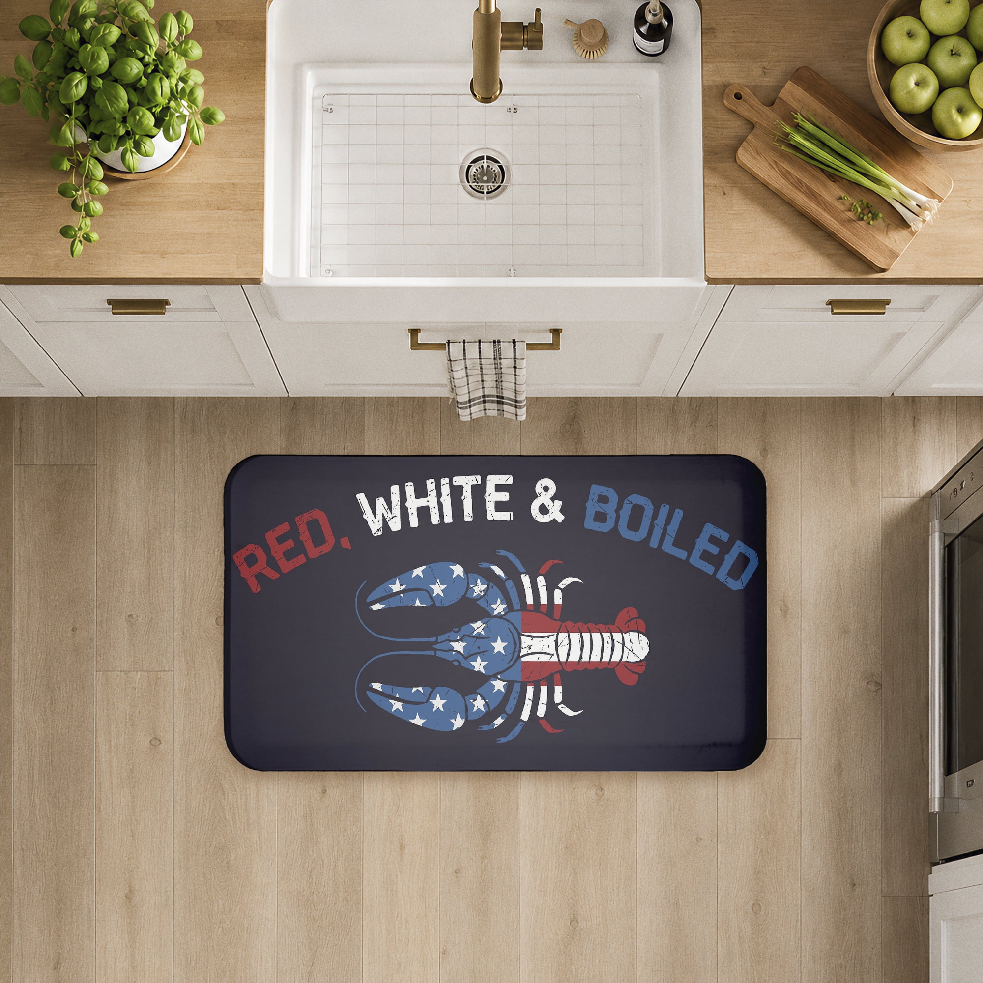 Stupell Industries Red White & Boiled Lobster Printed Anti-Fatigue Floor Mat, design by Jedco Brands Inc.