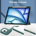 thumbnail image 5 of SaniMore Case for Apple iPad Air 13 (2024), Auto Sleep/Wake Shock Resistant [Built-in Pencil Holder] Flip Stand [Dual Angle] Transparent Slim Lightweight Anti-fall Tablet Shell, Deep Green, 5 of 8