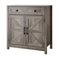 thumbnail image 1 of KFFKFF Coffee Bar Cabinet, Farmhouse Coffee Bar Table with Drawer, Buffet Stand Cabinet with 2 Barn Doors, Sideboard Buffet Station, Grey, 1 of 9