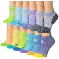thumbnail image 2 of Ronnox Women's 12-Pairs Low Cut Running & Athletic Performance Tab Socks (X-Small/Small (womens shoe: 5 6 7), Space Dye) RLT13-AB-XS, 2 of 2