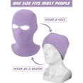 thumbnail image 3 of GRNSHTS 2-Hole Knitted Full Face Cover Ski Neck Gaiter, Winter Balaclava Warm Knit Beanie for Outdoor Sports (Light Purple), 3 of 13