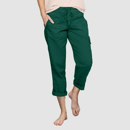 SNKSDGM Women s Plus Panties for Women Pack Plus Size Womens Dress Pants High Waisted Women Fashion Fashion Elastic Waist Pant with Pocket Trousers Outdoor Casual Sports Pants Loose Cargo Pants