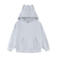 thumbnail image 3 of UDAUDU Kids Boys Girls Cat Ear Hoodies Round Neck Long Sleeve Kawaii Anime Print Hooded Sweater Cute Top Hoodies Pullover Light Gray 7-8 Years, 3 of 8