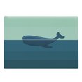 thumbnail image 1 of Whale Cutting Board, Big Blue Whale Half of It Swimming on the top of Ocean Sea Life Image, Decorative Tempered Glass Cutting and Serving Board, Large Size, Pale Blue and Dark Blue, by Ambesonne, 1 of 1