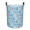 thumbnail image 1 of Balery Cartoon Rocket With Space Cesta de ropa redonda con asas, impermeable, independiente, para ropa, juguetes, dormitorio y familia-Small, 1 of 6