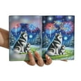 thumbnail image 3 of Happy New Year Alaskan Malamute Family Cheer Winter Midnight Firework Travel Passport Wallet Alaska Mal Dog Lovers Gifts PU Leather Passport Holder Cover - 02025, 3 of 5