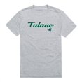 thumbnail image 1 of W Republic 554-198-HGY-03 Men Tulane Green Wave Script T-Shirt, Heather Grey - Large, 1 of 1