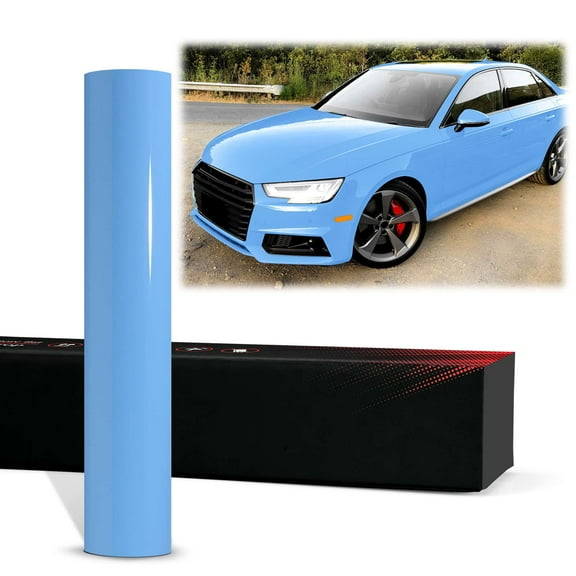 PET Super Gloss Baby Blue High Glossy Vinyl Wrap Auto Car Sticker Decal Film Sheet Bubble Free Air Release Technology