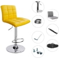 thumbnail image 4 of Leopard Adjustable Swivel Kitchen Dining Counter Bar Stool,Set of 2,Yellow, 4 of 6