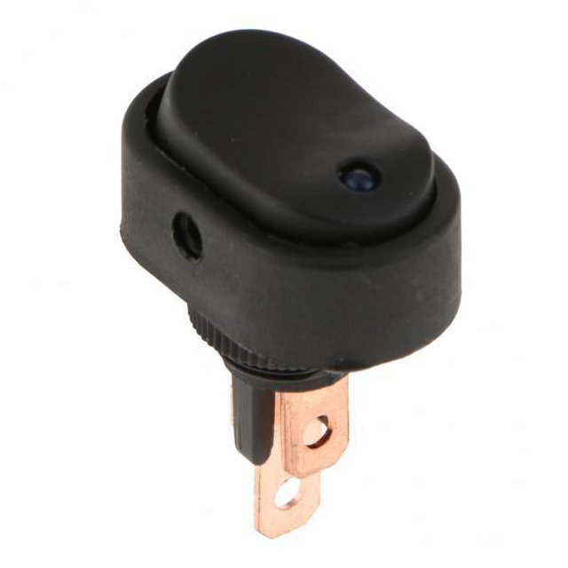 Almencla 5-6pack 12V 30A 3-pin Car Truck Rocker Round Toggle LED Switch Modification Blue 5 Pcs