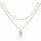 thumbnail image 1 of Chenchen Dainty Gold Charm Necklaces for Women Non Tarnish, 14K Trendy Blue Green Cubic Zirconia Emerald Pendant Birthstone Necklaces Birthday Gifts for Women Waterproof Jewelry, 1 of 1