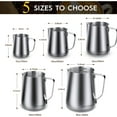 thumbnail image 3 of ZHUYING Milk Frothing Pitcher 350ml Steaming Pitchers Stainless Steel Milk/Coffee/Cappuccino/Latte Art Barista Steam Pitchers Milk Jug Cup with Art Pen,12oz, 3 of 6