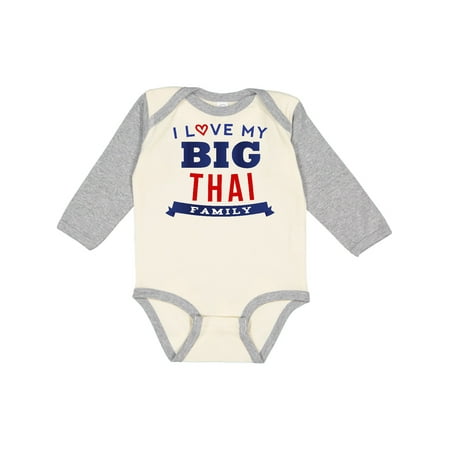 

Inktastic Thailand I Love my Thai Family Gift Baby Boy or Baby Girl Long Sleeve Bodysuit