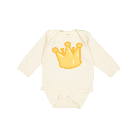 Inktastic Gold Crown Boys or Girls Long Sleeve Baby Bodysuit