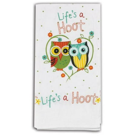 Lifes A Hoot Whimsical Owls Kitchen Flour Sack Towel