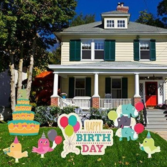 3rd Birthday Yard Signs, Happy 3rd Birthday Yard Decorations, Includes 9 Short Stakes