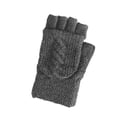 thumbnail image 3 of 1 Paire de Gants Tricotés à Tige Rabattable Gants d'Hiver pour l'Extérieur Gants d'Hiver Randonnée Camping Chauds Mitaines Sans Doigts en Coton, Gris Foncé, 3 of 8