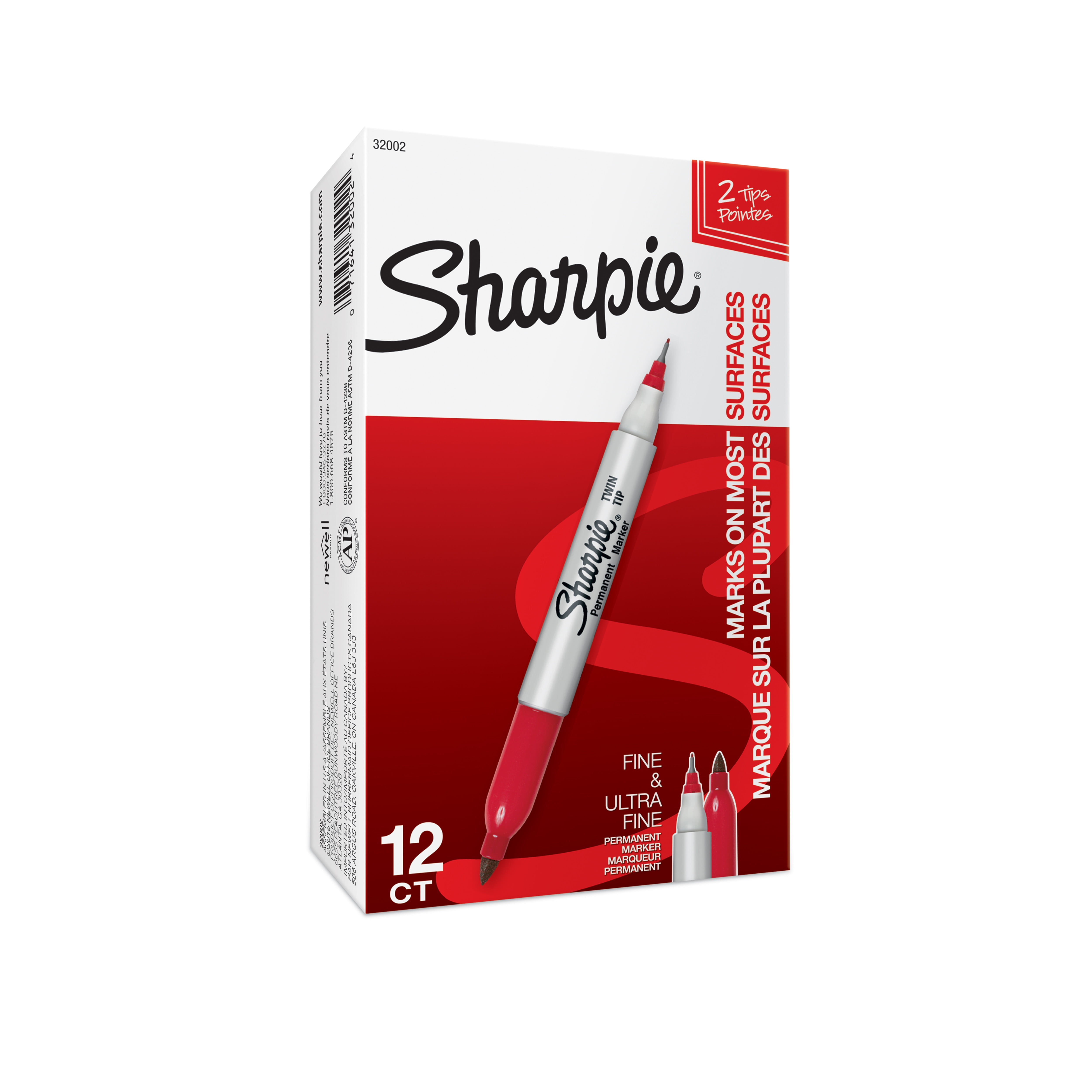 SHARPIE Color Burst Permanent Markers, Ultra-Fine Point, Red
