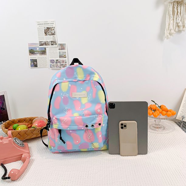 Mochila para mujer Mochila informal para estudiantes Mochila de viaje con cadena (Azul) Ndcxsfigh Para Estrenar